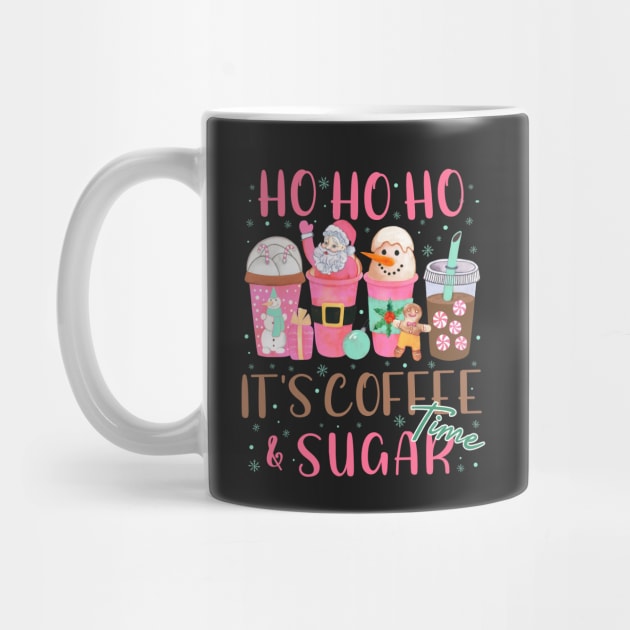 Christmas Coffee Cups with Retro Pink Santa by gogo-jr